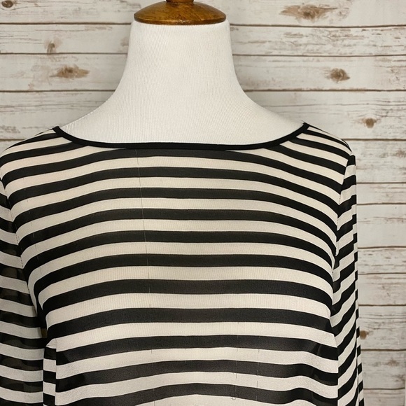 *SOLD* Ann Taylor LOFT striped sheer blouse - Picture 2 of 6